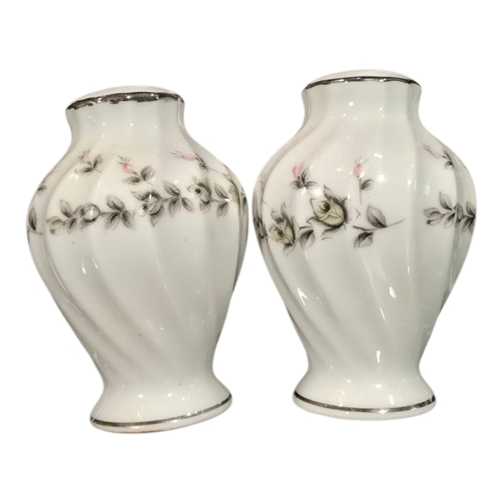 Style House Picardy Platinum Elegant Floral‎ Salt And Pepper Shaker Lot Bundle